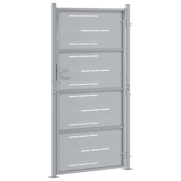 Trädgårdsgrind med lås Silver 85 x 196 cm Rostfritt stål
