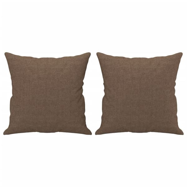 2-sits soffa med prydnadskuddar brun 120 cm tyg