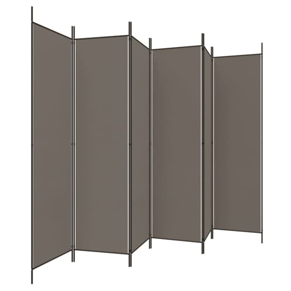 Rumsavdelare 6 paneler antracit 300x220 cm tyg