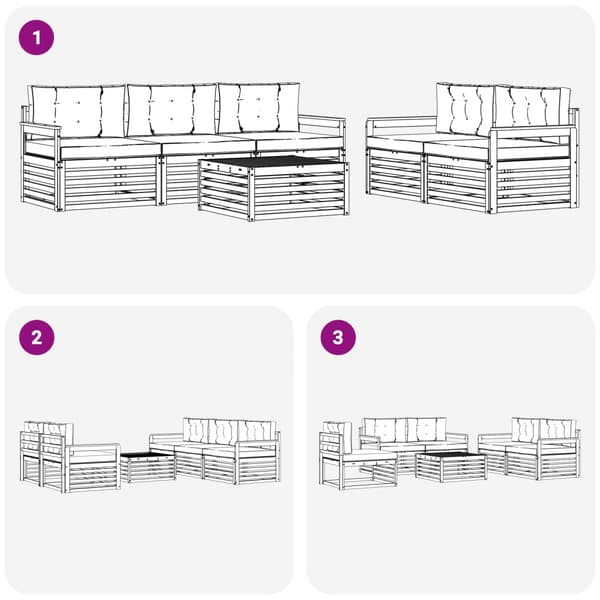 Utomhussoffset 6 pcs Vit och antracit
