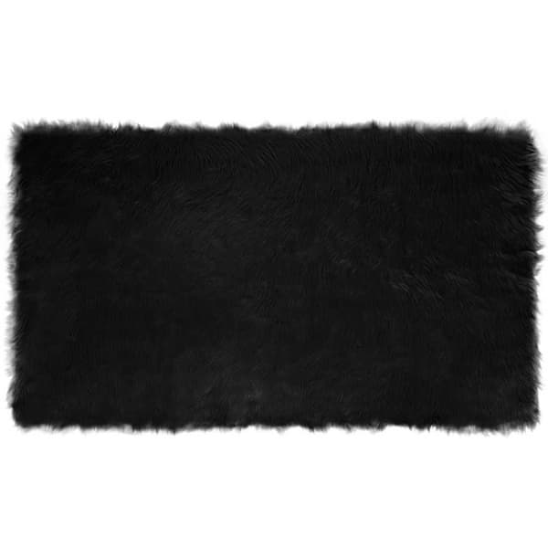 Fuskfäll matta TAFALLA Svart 100 x 200 cm Polyester