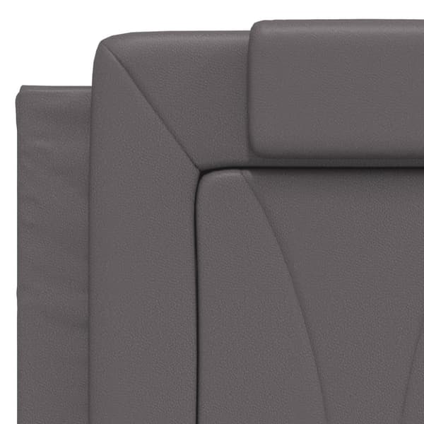 Bed Frame "Viana" with LED without Mattress Grey 140x190 cm