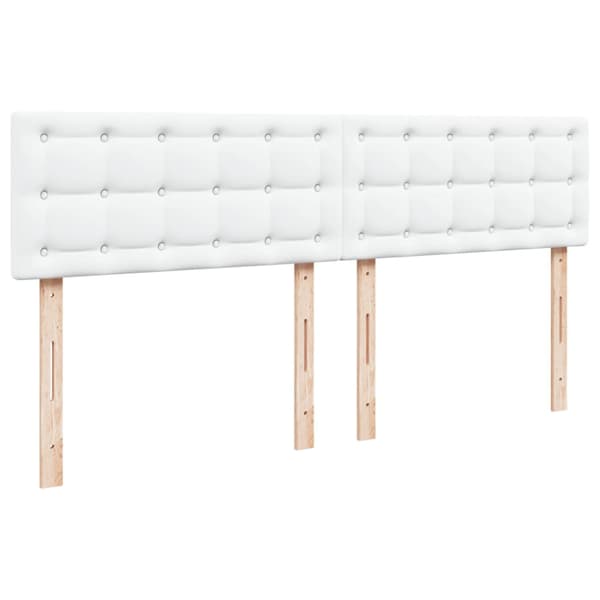 Ramsäng med madrass vit 180x200 cm konstläder