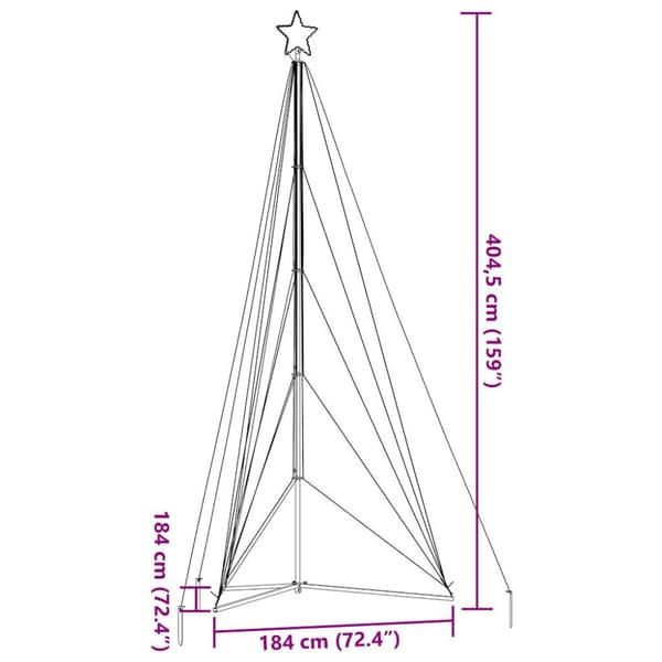 LED julgran 615 LEDs kallvit 404,5 cm