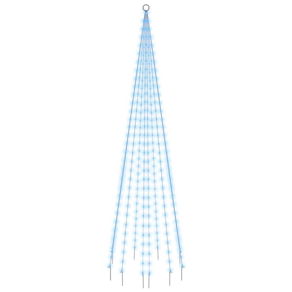 Julgran på flaggstång blå 310 LEDs 300 cm