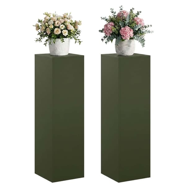 Växtställ 2 pcs Olivgrön 30 x 30 x 100 cm Stål