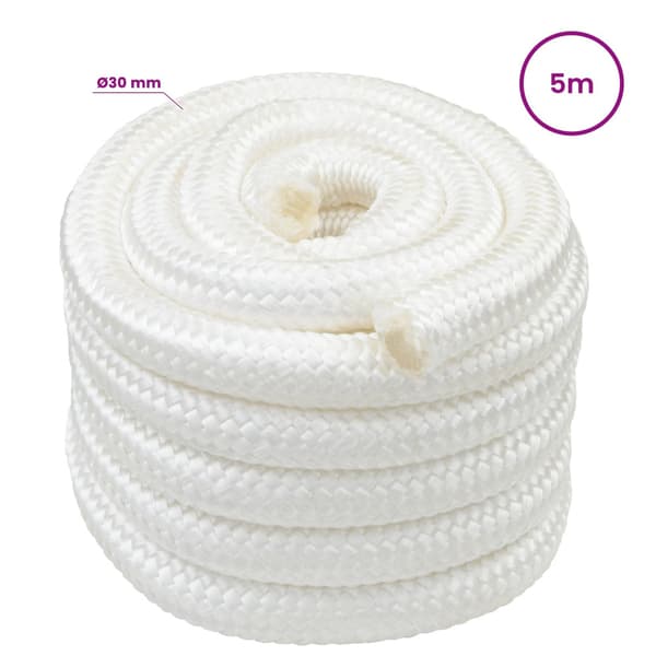 Mångsidigt bruksrep 30 mm 5 m Vit PP 5400 kg Maxbelastning