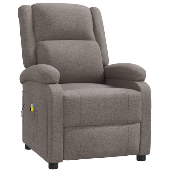 Massagefåtölj taupe tyg