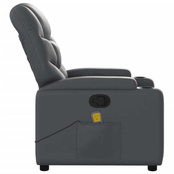 Massagefåtölj grå konstläder