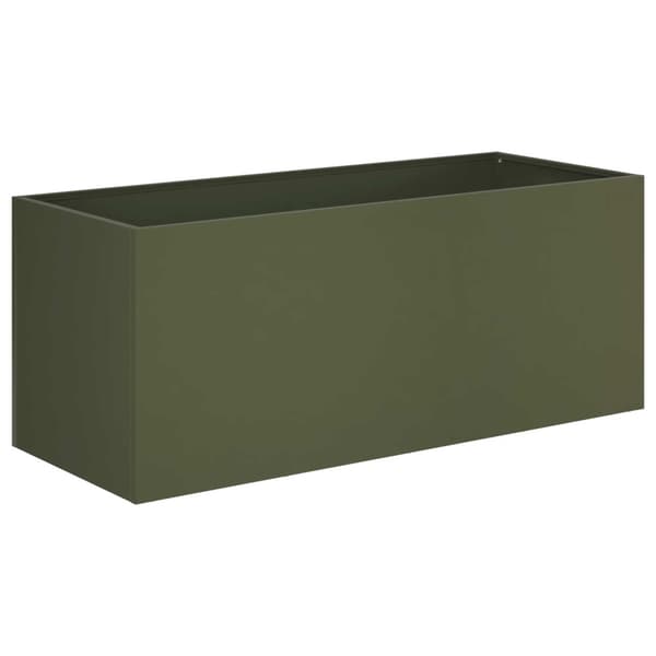 Trädgårdsplanterare 2 st Olivgrön 100 x 40 x 40 cm