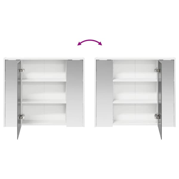Badrumsspegelskåp Vit 73,5 x 16 x 62,5 cm Konstruerat trä