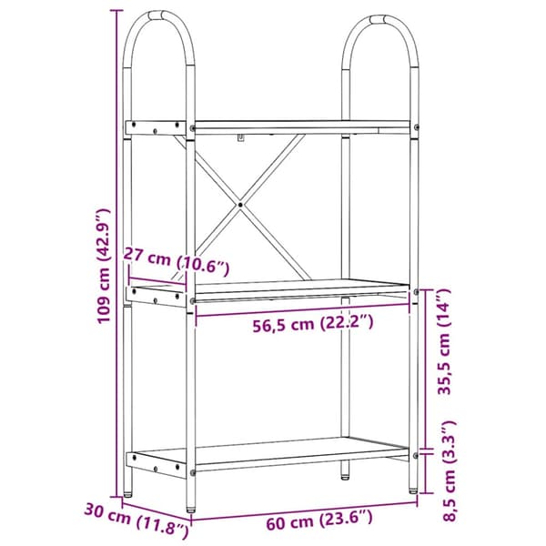 Hyllsystem Artisan Ek 60 x 30 x 109 cm Konstruerat trä