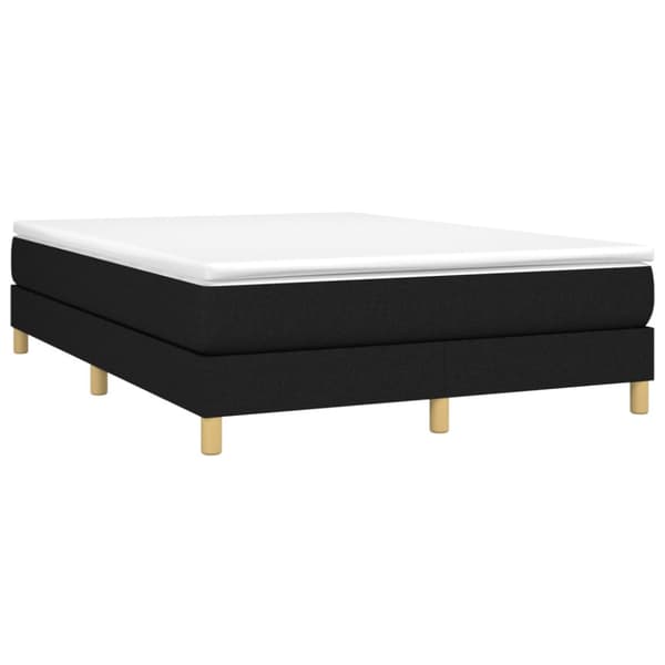 Boxspring-sängram svart 140x190 cm tyg