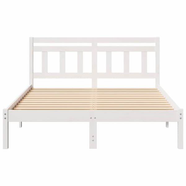 Sängram Vit 140 x 190 cm Massiv furu
