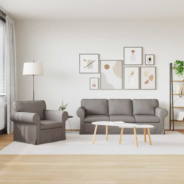 Soffset 2 pcs Taupe 215 x 82 x 80 cm tyg