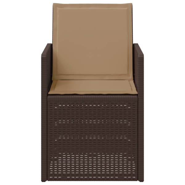 Trädgårdsmatstolar 2 pcs Brun och taupe PP