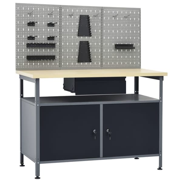 Arbetsbänk med 3 väggpaneler