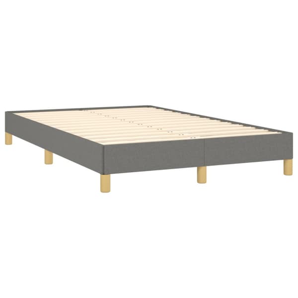 Ramsäng med madrass & LED mörkgrå 120x190 cm tyg
