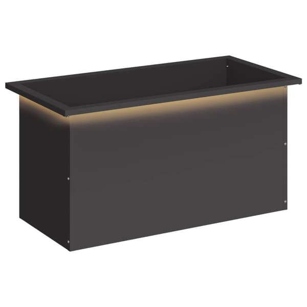Odlingslåda med LED Svart 40 x 80 x 40 cm Stål