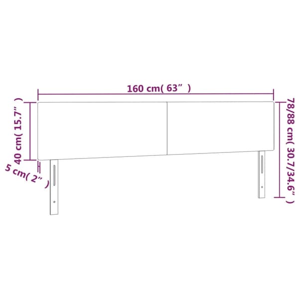 Sänggavel LED cappuccino 160x5x78/88 cm konstläder