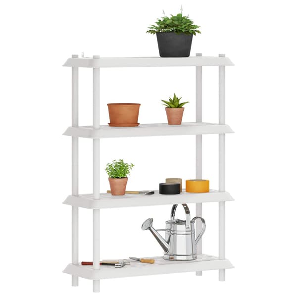 Hyllsystem 4 nivåer 100 x 40 x 136,5 cm PP Vit