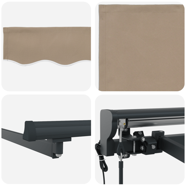 Markisram Beige 400 × 300 cm Polyester med PU-beläggning