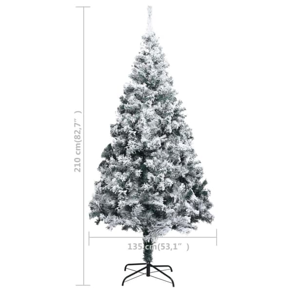 Plastgran med snö grön 210 cm PVC