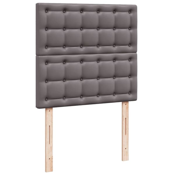 Ramsäng med madrass grå 100x200 cm konstläder