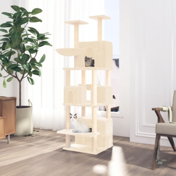 Katträd med klöspelare sisal gräddvit 180 cm