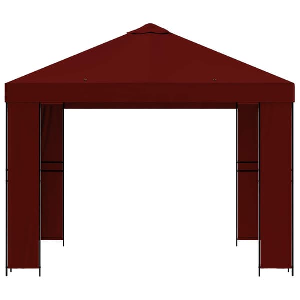Paviljong 3 x 3 m Vinröd Polyester och Stål 190