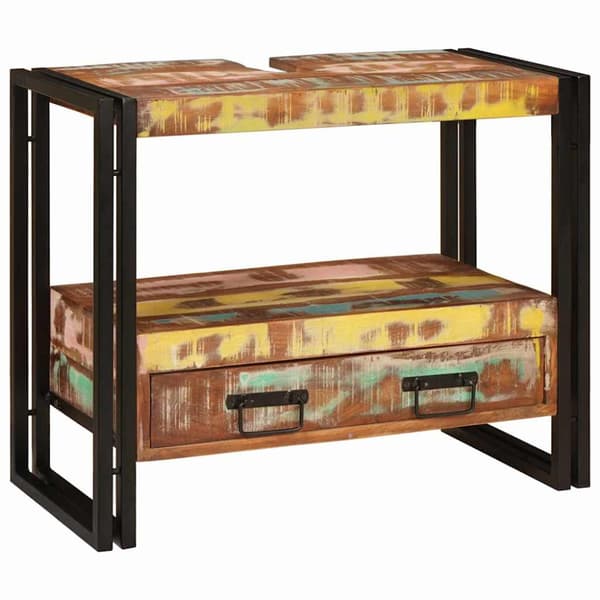 Sminkskåp Flerfärgsdesign 71 x 33 x 58 cm Solid återvunnen trä