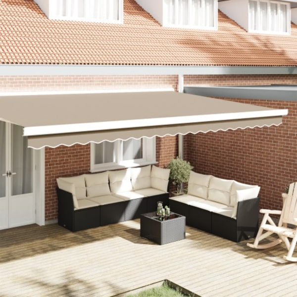 Markisvalance för 5 m Ram Beige 4.8x0.2 m
