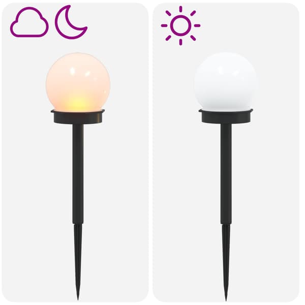 Utomhus solcellslampor med markspik 8 pcs Varmvit 38,5 cm ABS