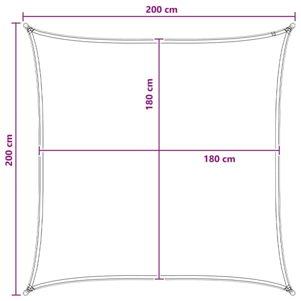 Solsätt segel Gul och Vit 2 x 2 m HDPE