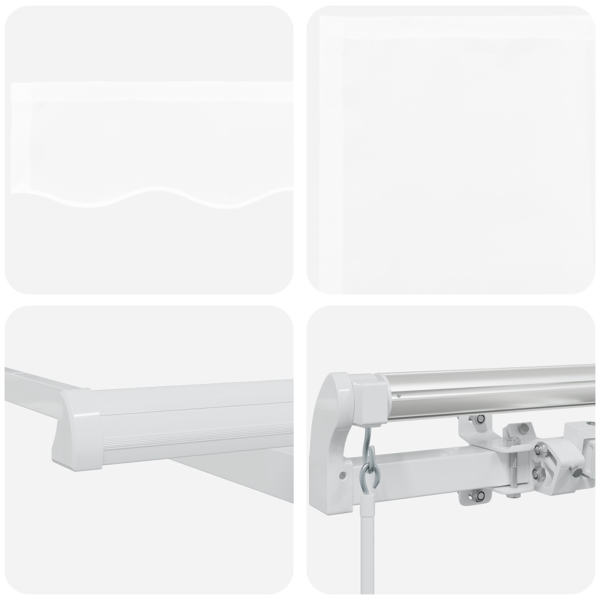 Utdragbar markis Vit 450 x 350 x 165 cm Polyester och aluminium
