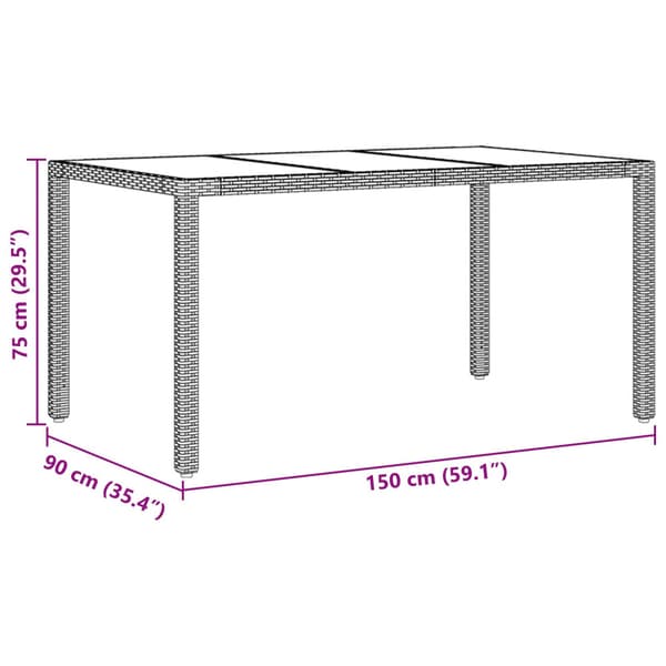Trädgårdsmöbelset 5 pcs Svart konstrotting
