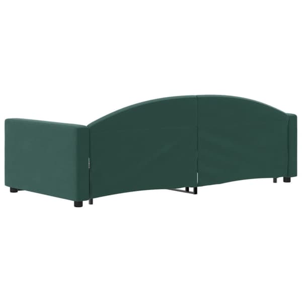 Dagbädd utdragbar mörkgrön 90x200 cm sammet