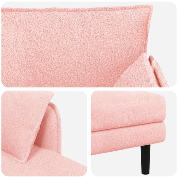 Stor schäslong Rosa Bouclé