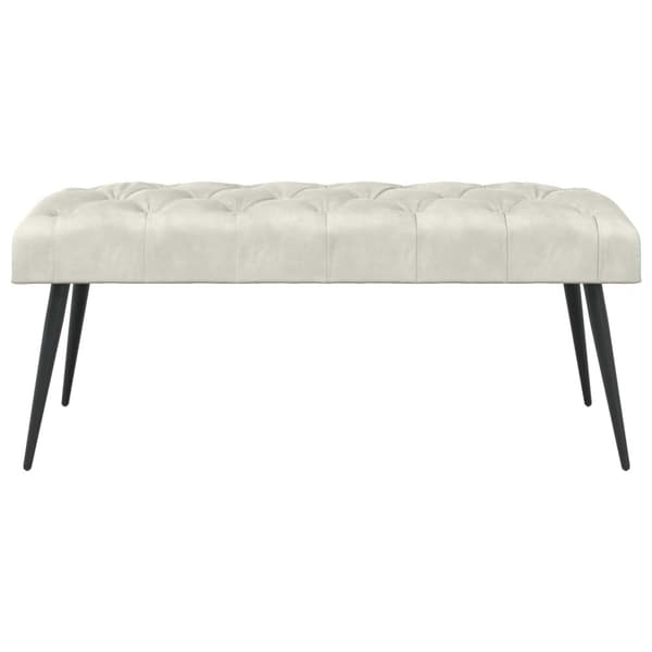 Bänk med knappar Gräddvit 110 x 40 x 46 cm Sammet
