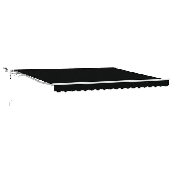 Utfällbar markis Svart 400 × 300 cm Polyester och metall