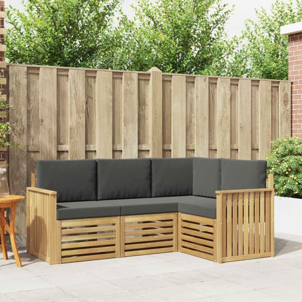 Soffgrupper 4 pcs Vit och antracit 187,5 x 128,5 x 73 cm