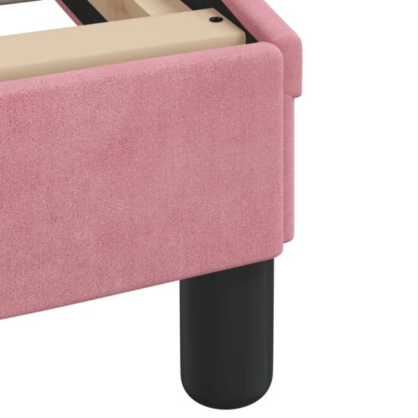 Bed Frame with LED without Mattress Pink 90x200 cm Velvet
