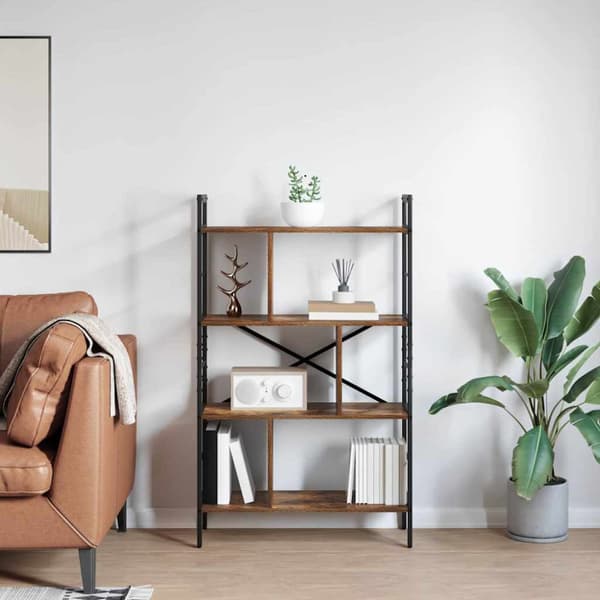 Hyllsystem Rökt ek 75 x 30 x 123,5 cm Konstruerat trä