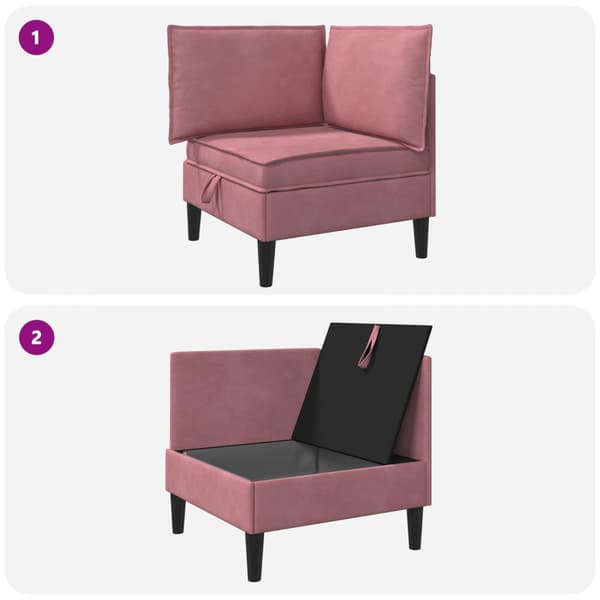 Soffa med förvaring Rosa Sammet