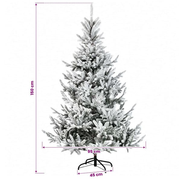 Plast Hingad Julgran 150 cm 150 LED-lampor Varmvit PE & PVC