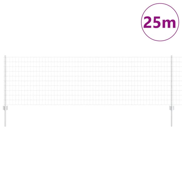 Stängsel med stolpe Silver 0,8 x 25 m Stål