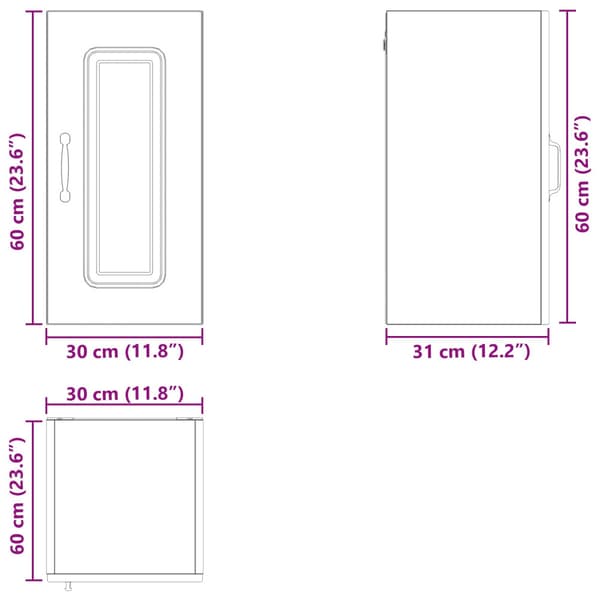 Diskmaskin panel Kalmar Svart Ek 30 x 31 x 60 cm