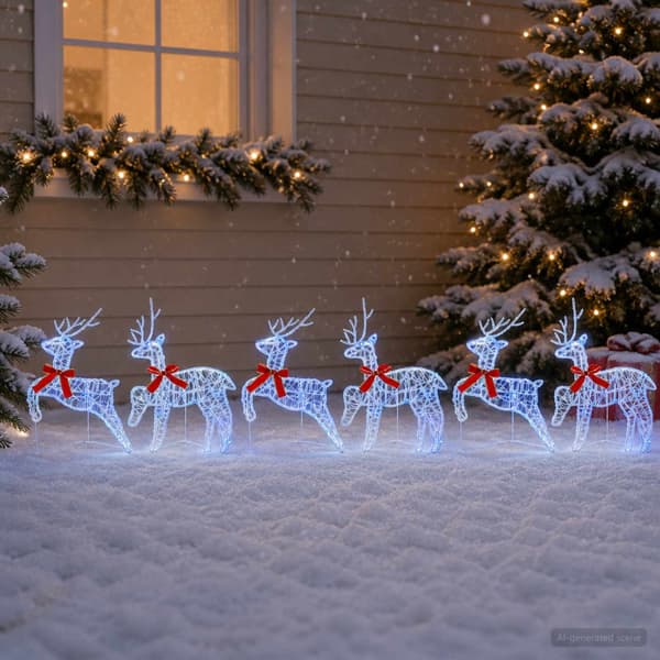 Julren 6 st 80 LED-lampor Blå 43 x 19 x 65 cm