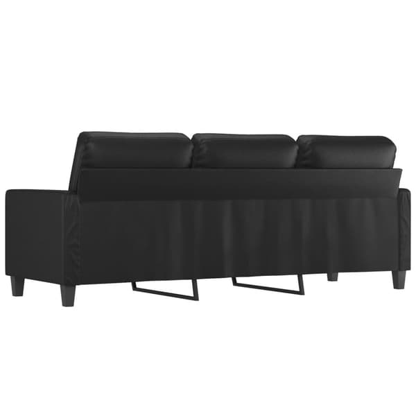 3-sitssoffa svart 180 cm konstläder
