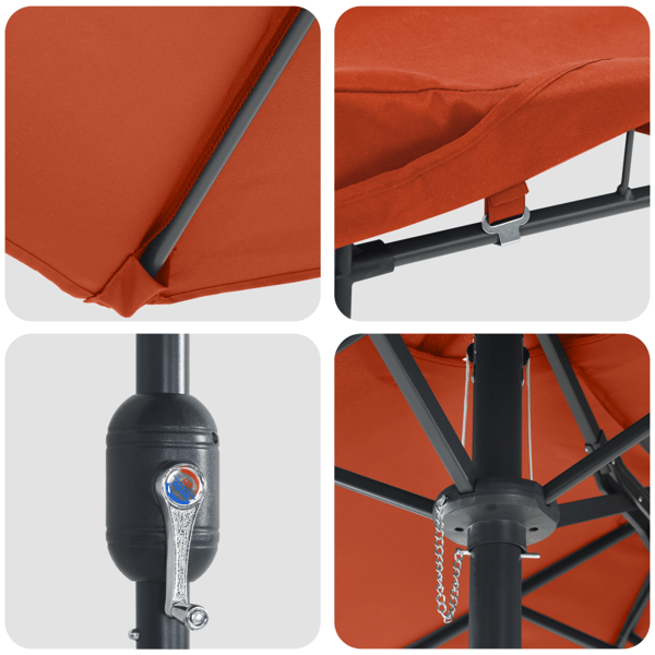 Trädgårdsparasol Terracotta 385 x 209 x 244 cm Polyester